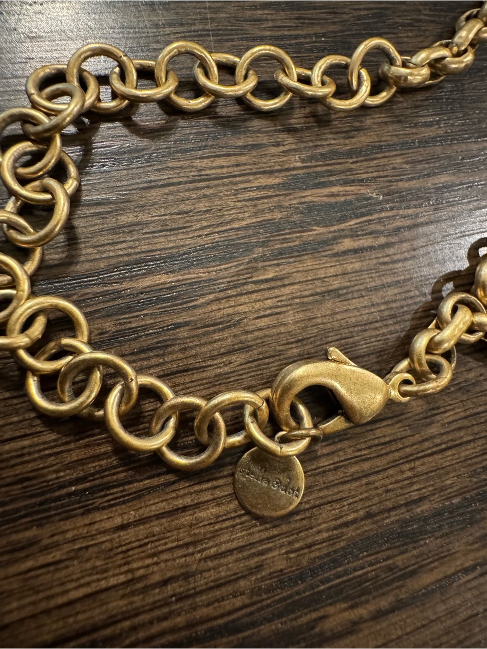 Stella & Dot Gold-Tone Bib Necklace with Turquoise, Navy Teal Beads Display - Picture 7 of 8